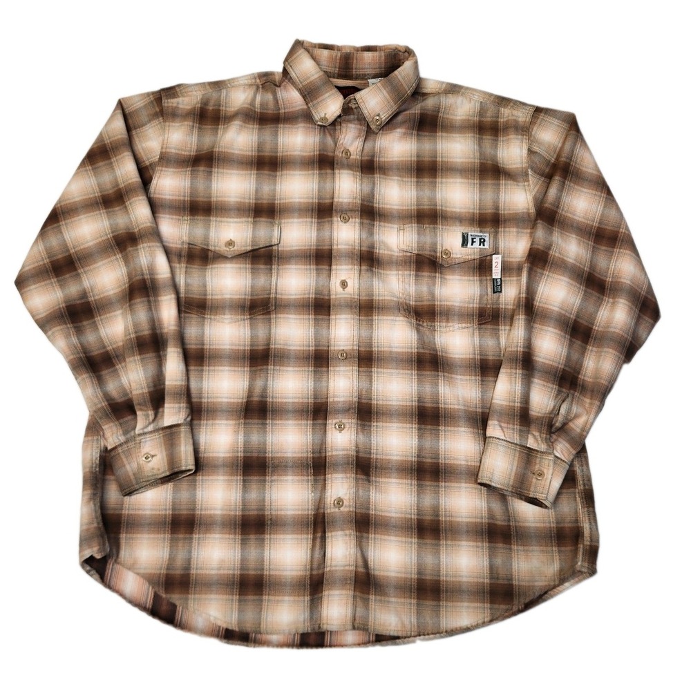 Wolverine FR Mens XXL Plaid Work Shirt Flame Resistant CAT 2 NFPA 2112 NWOT
